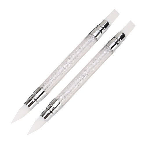 2 Pcs Nail Art Acrylic Pens Double Head Nail Art Brushes Nail Polish Carving Pen Nail Rhinestone ...
