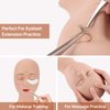 Pretty memory Lash Mannequin Head, Eyelash Mannequin Head with Eyelids, Silicone Mannequin Head for Makeup Practice and Lash Extension Training