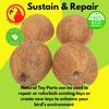 Bonka Bird Toys 3275 Pk4 Half Shell Coconuts with Fiber Bird Parrot Foot Toy Craft Natural Forage Chewing Party Arts Craft Parrot Macaw African Grey