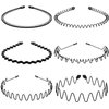 BWESOO Black Men Fashion Metal Wavy Headband Reusable Hair Band Hoop Party Hairpins Headwear Hair Accessories Deft Fashion Headbands Simple Elastic Non Slip Head Band Headwear