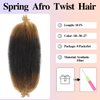 WIGER Marley Twist Braiding Hair Three-tone 1B/30/27 Afro Kinky Curly Crochet Hair Bundle 18 Inch 8 Packs Ombre Brown to Blonde Crochet Hair Weave for Braids Synthetic Pre-Separated Spring Afro Twist Hair Extensions for Faux Locs (1B/30/27)