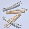 Kitsch Rhinestone Bobby Pins, 4 Pcs Wedding Hair Pins for Bridal Hairstyles, Fancy Hairpins & Hair Accessories, Sparkling Teardrop Shape Barrettes for Women & Girls, Metal Hair Clips, Gold & Silver