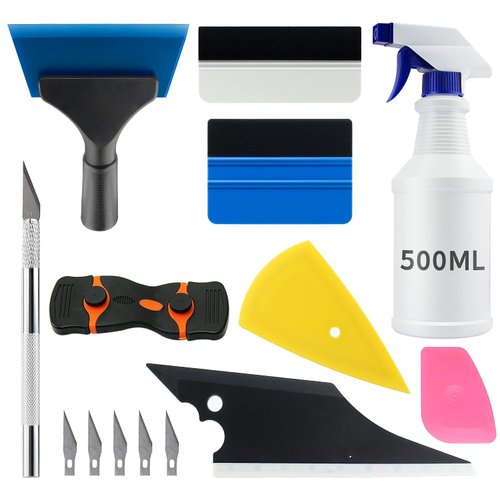 YXGOOD 9 Pcs Vehicle Car Window Tint Application Tools Kit Glass Protective Film Installing Tool Car Window Film Squeegee Auto Vinyl Wrap Installation Kit Squeegee for Vinyl (9)