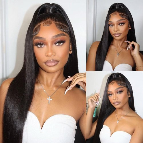 Ossilee 18 Inch 200% Density 360 Lace Front Wigs Human Hair Wigs for Black Women Straight 360 Full Lace Frontal Wigs Human Hair HD Lace Front Wigs Human Hair Pre Plucked Pre Bleached