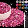 8000PCS 3mm Resin Rhinestones Bulk for Crafting (Hot Pink), Flatback Bedazzling Crystals for Crafts DIY Nail Decoration, Gems Charms for Tumbler Shoes Clothing Fabric with Pickup Pen and Tweezers
