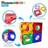 PicassoTiles Magnetic Tiles for Marble Run Racetrack Square Joint Shape Building Block Construction Colorful STEM Toy Set Learning Kit Educational Magnet Playset for Toddler Boys & Girls Ages 3+