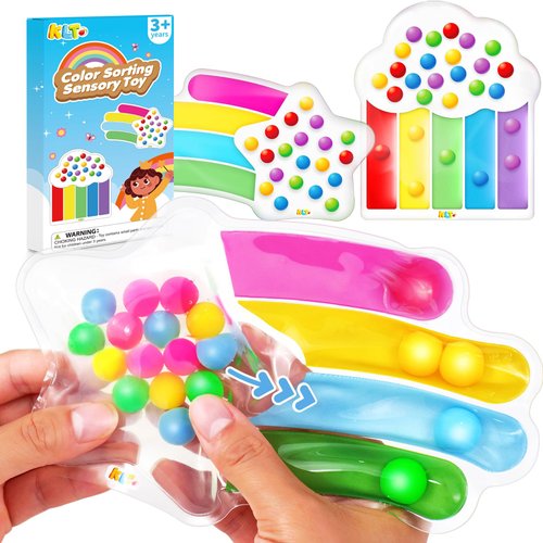 Color Sorting Toys Sensory Toys: Fine Motor Skills Game for Toddlers, Color Matching Toys Preschool Learning Activities Educational Calm Down Montessori Toys for Kids Boys Girls Stocking Stuffers