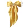 PQZKLDP 2PCS Silky Satin Hair Bows Big Versatile Hair Bows Cute Clips for Girls & Women Yellow Hair Bow Ribbons Oversized Long Tail Metal Clips Bowknot Aesthetic Hair Accessories (PD 213)