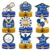 NICROLANDEE 9PCS Graduation Party Decorations Class of 2023, Blue and Gold Graduation Centerpieces for Tables, Congrats Grad Honeycomb Table Toppers for Graduation Party Supplies