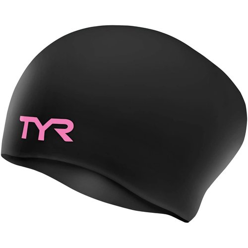 TYR Long Hair Wrinkle-Free Silicone Adult Swim Cap - Purple