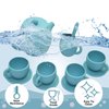 Silicone Tea Set, Silicone Tea Party Set, Pretend Play Tea Party Set for Girls, Food Grade Kids Kitchen Tea Set Accessories for Party (Blue)