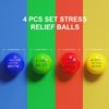 ALMAH Motivational Stress Balls for Kids and Adults (4 Pack), Stress Relief Balls, Hand Exercise Therapy Balls for Anxiety, Fidget, Tension, Manage Anger and Stress