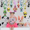 Dog Faces Birthday Swirl Hanging - Dog Birthday Theme Party Bunting Decoration Party Supplies 30Ct