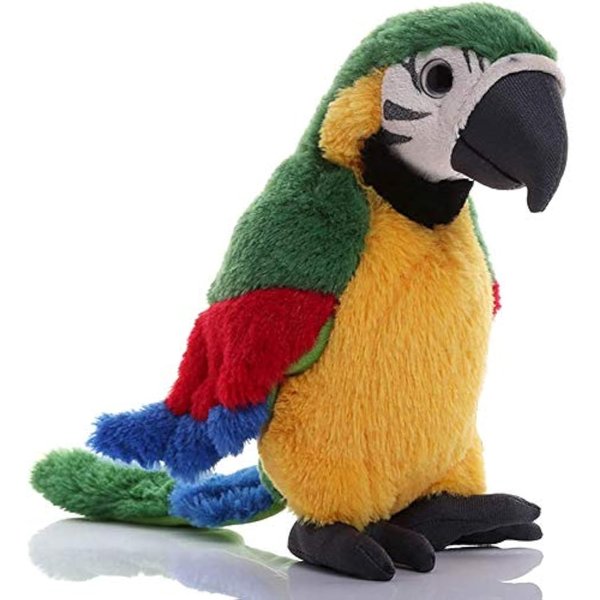 Clobeau Talking Parrot Toy Macaw Parrot Plush Stuffed Toys Animal Plush Toy Repeat What You Say Stuffed Parrot Pet Toy Plush Buddy Parrot Bird Doll Big Bird Stuffed Plush Animal Stuffed Parrot