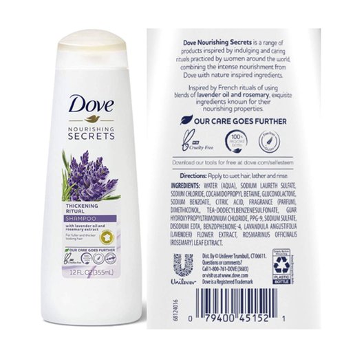 Dove Nourishing Rituals Haircare - Thickening Ritual - Shampoo & Conditioner Set - Net Wt. 12 FL OZ (355 mL) Per Bottle - One Set