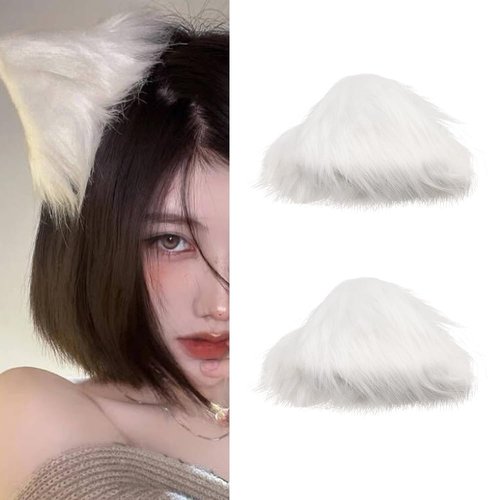 Halloween Cosplay Hair Accessories Clips Big Hair Party Decorations for Prom White Cat Ears Hair ...