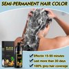 Black Hair Dye Shampoo 3 in 1, Herbal Shampoo Hair Dye for Women Men, Grey Coverage Shampoo 16.9fl oz