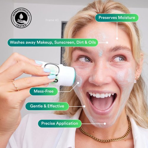 WYOS Face Cleanser Stick, Travel Friendly Leak Free, Vegan, Cruelty Free, Sulfate Free, Paraben Free, Gentle Sensitive Skin Makeup Remover Hydrating Glycerin Enriched Facial Wash for Women and Men