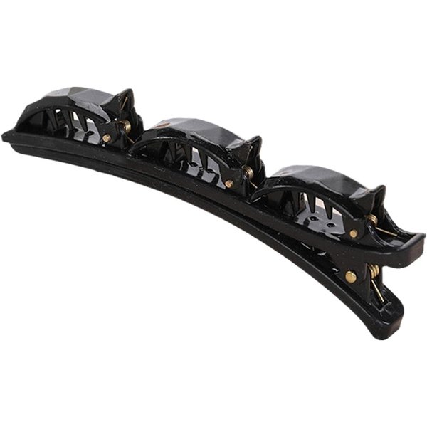 Braided Hair Clips for Women, Multi Clip Hair Barrette, Hair Sectioning Clips, Duckbill Clip Hair Barrettes (Black)