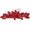 BETITETO Bridal Crystal Hair Piece Rhinestone Wedding Small Hair Comb Accessories for Women Girls (Red)