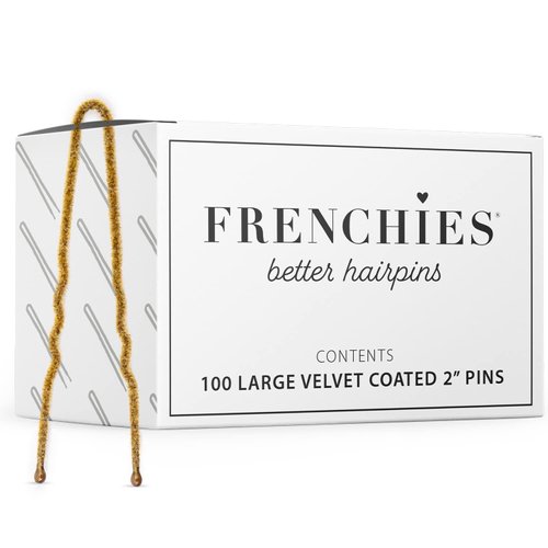 Frenchies Ultra Flocked Extra Soft French Twist Hair Pins for Women, Girls, Teens Buns, Wedding Hair Accessories, Womens Updo Hairstyles, Hair Extensions or Wig, 100 Count, Blond, Small (2 inch)