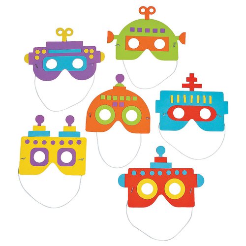 Fun Express Foam Robot Mask Craft Kit - 12 Pieces - Educational and Learning Activities for Kids