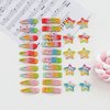 Summer Crystal 2 Inch Barrettes Metal Snap Hair Clips For Girls - Nonslip Stylish Hair Accessories (30Pcs Gradient Rainbow)