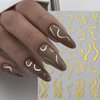6 Sheets French Tip Nail Art Sticker for Nail Art 5D Luxury Lines French Nail Decals Self-Adhesive with Crystal Diamond Design Gold Silver Nail Stickers for Women Girls Acrylic Manicure Accessories
