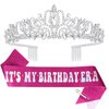 Birthday Sash and Crown for Women Girls, Happy Birthday Tiara & Sash Set, Rhinestone Birthday Headband, Birthday Decorations for Girls, Birthday Gifts for Women, Happy Birthday Accessories