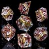 ORIFANTOU Magic Lord of The Rings DND Dice Set Sharp Edge Resin Dice with Case, Pink Flower D&D Dice RPG Role Playing Games, Dungeons and Dragons D and D Dice Polyhedral Dice Set D20 D12 D10 D8 D6