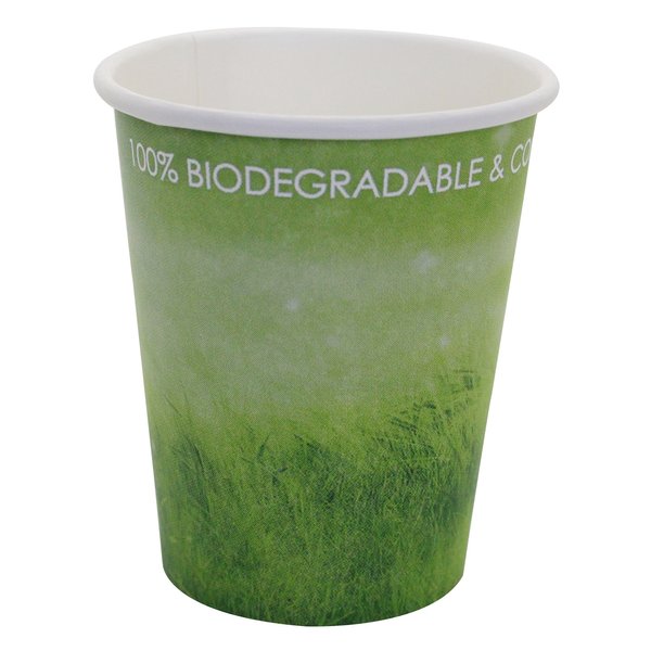 Yes!Fresh 8oz Disposable Hot Beverage Paper Coffee Cups for Hot Liquid, Chocolate,Juice,Parties,Picnics,Barbecues,Travel and Events (8 oz, 50 Count,Green)