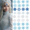Christmas Snowflake Glitter Temporary Tattoos Sticker Winte Cute Apparel Accessories for Body Face Sleeve Women Men Party Favors Makeup DIY Flash Art Sticker
