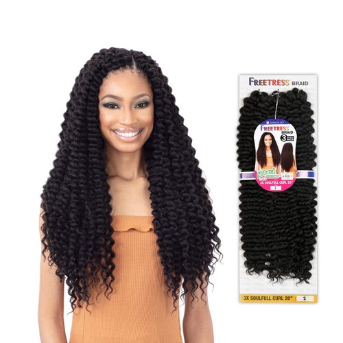 Freetress Crochet Braid - 3X SOULFULL CURL 20" (1B Off Black)