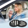 Osilly Car Cup Holder Coasters, 4 Pack American Flag Insert Car Cup Coaster, 2.75 Inch PVC Anti Slip Shockproof Embedded Drink Mat, Car Interior Decoration Accessories for SUV, Truck (Black)