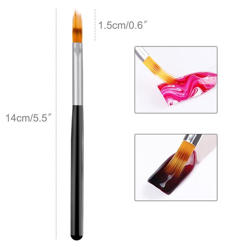 DANNEASY 6Pcs Ombre Nail Brush Acrylic Nail Brush Set Nail Design Brushes Nail Gradient Pen Gel Nail Ombre Brush Manicure Tools