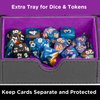 Durable Double Deck Box with Dice Tray - MTG Deck Box Commander Friendly - Protects 200+ Double Sleeved Cards - Designed for MTG Commander Deck Box with Sideloading Card Trays (Purple Fire)