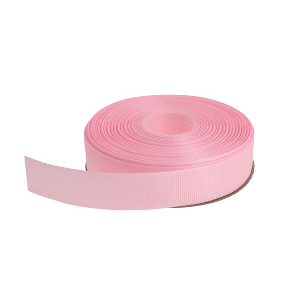 DXEUD Solid Grosgrain Ribbon 25 Yard Each Roll 100% Polyester Woven Edge (1", Pink)