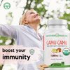 Organic Vitamin C from Camu Camu Capsules 1,000mg, Packed with Natural VIT C, Raw Antioxidants - Immune Support Supplement & Anti-Aging for Skin - Camu Camu Powder Organic, Vegan, Non-GMO (120 Count)