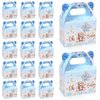 36 Pieces Bear Baby Shower Party Favor Boxes Cute Bear Treat Boxes Paper Candy Cookies Box Decoration for Baby Shower Party Supplies Gender Reveal Bear Themed Birthday Party Decor (Blue)