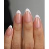 Press On Nails Short, 16 Sizes 32pcs, Almond Fake Nails Glossy, Nail Glue Included (French)