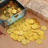 SUMERSHA 100Pcs Gold Coins Plastic Pirate Coins Fake Gold Coins Fake Pirate Treasure Coins for Pirate Birthday Adventure Themed Party Decorations Treasure Hunt Game Supplies (Gold)