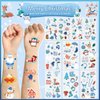 Totelux 100Pcs Winter Temporary Tattoos for Kids Christmas Fake Tattoos Cute Snowflakes Snowman Penguin Tattoo Stickers for Adult Face Body Arm Decoration Christmas Holiday Party Supplies Blue