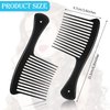 3 Pieces Wide Tooth Comb Jumbo Rake Comb, Detangler Salon Shampoo Comb for Long, Curly and 4c Hair (Black, Blue, Pink)