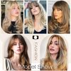 SOFEIYAN Long Blonde Wigs for Women Layered Synthetic Hair Wig With Bangs Natural Wave Wig Synthetic Heat Resistant Full Wigs for Halloween Daily Party, Ash Blonde