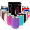 CHILLOUT LIFE 12 oz Stainless Steel Tumbler with Lid & Gift Box - Wine Tumbler Double Wall Vacuum Insulated Travel Tumbler Cup for Coffee, Wine, Cocktails, Ice Cream, Sweat Free, Powder Coated