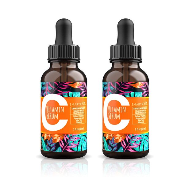 Vitamin C Hyaluronic Acid Serum for Face (2 oz TWIN BUNDLE) - Anti Aging Skin Care Treatment for Wrinkle Acne and Scar, Black Head and Dark Spot remover
