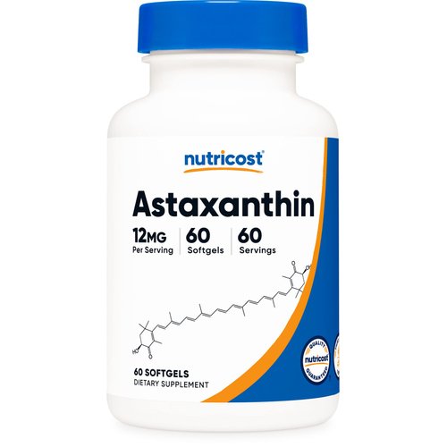 Nutricost Astaxanthin 12mg, Non-GMO and Gluten Free, 60 Softgels (2 Month Supply)