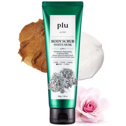 PLU Original Walnut Body Scrub Polish - White Musk - Exfoliating &amp; Moisturizing &amp; Glow - for Acne...