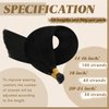 YoungSee Itip Human Hair Extensions Black 20Inch I Tips Hair Extensions Real Human Hair Black I Tip Extensions Jet Black I-Tip Hair Extensions Real Human Hair Natural Pre Bonded Hair 1g/s 50g