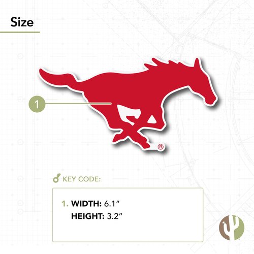 Southern Methodist University SMU Mustangs Vinyl Decal Laptop Water Bottle Car Scrapbook Sticker (IND 1)